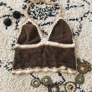 Boho Crochet Crop Halter.